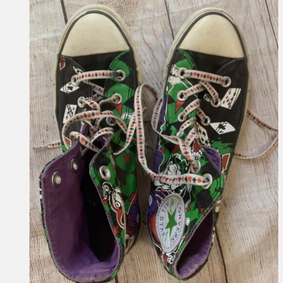 Limited Edition Joker's Converse High Tops - Picture 4 of 8
